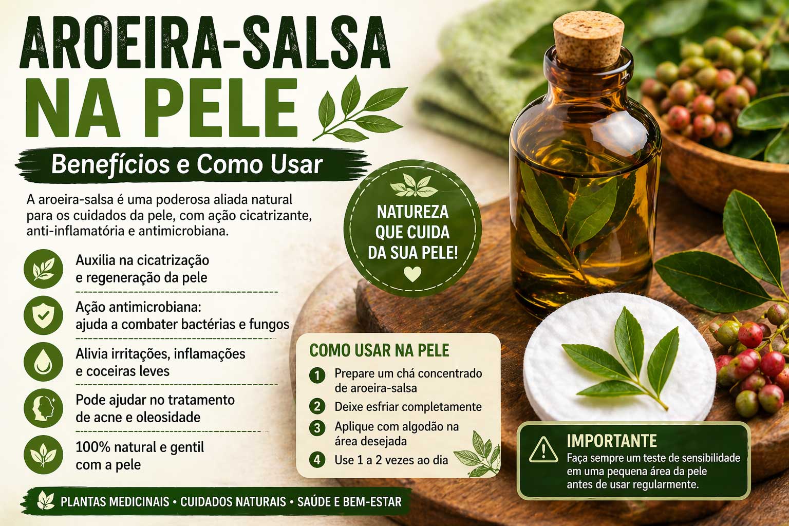 Aroeira-Salsa na Pele: Benefícios e Como Usar