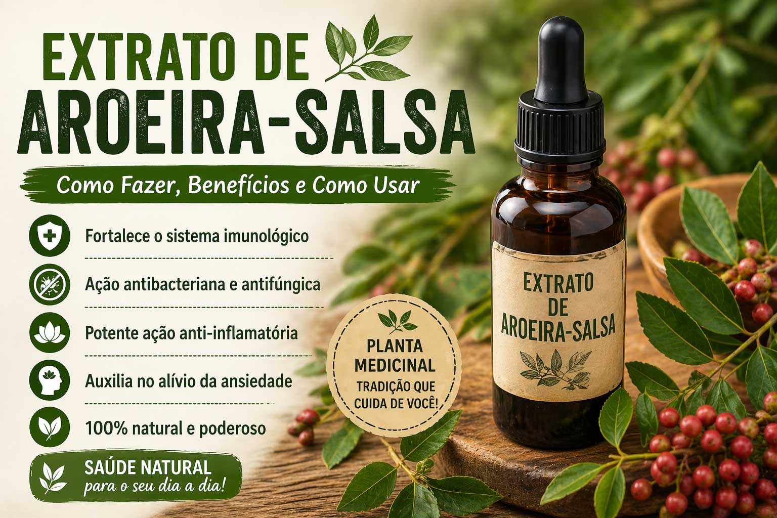 Extrato de Aroeira-Salsa: Como Fazer e Para Que Serve