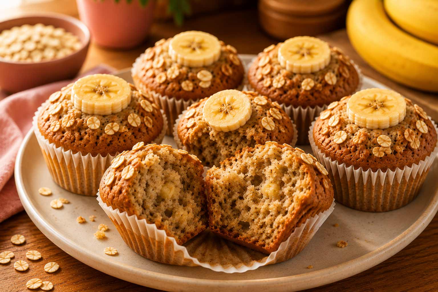 Muffins de banana fofinhos