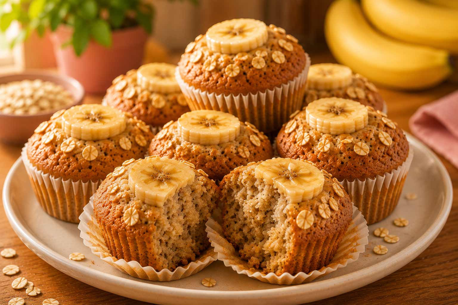 Banana-oat-muffins-with-natural-light
