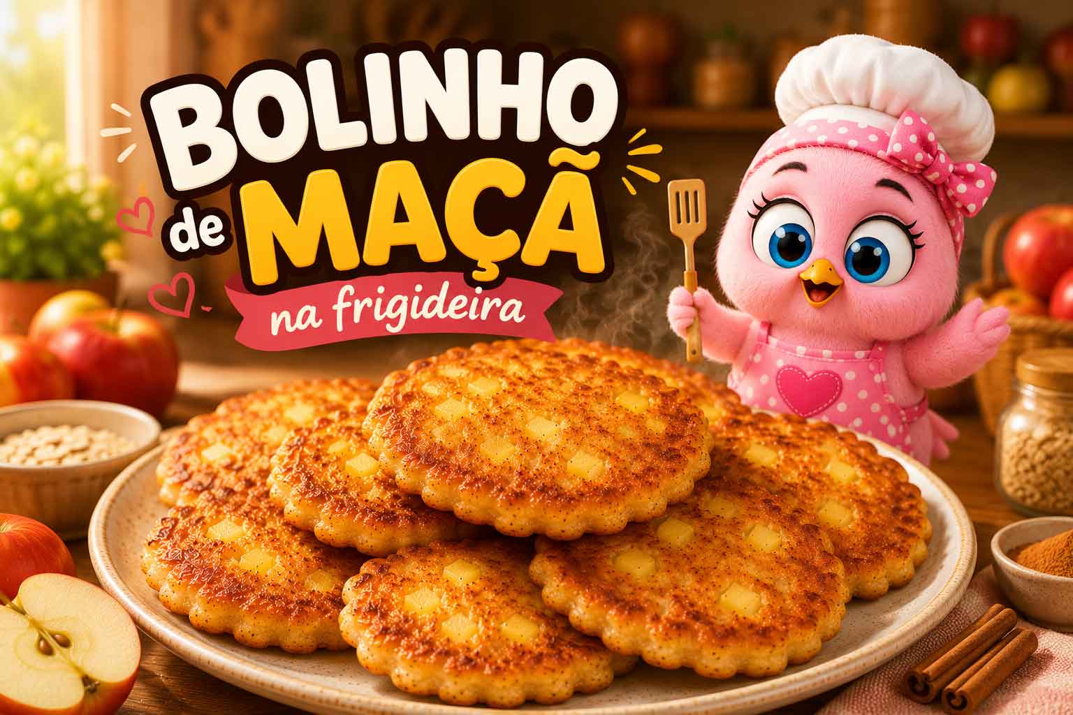 Bolinho de Maçã na Frigideira