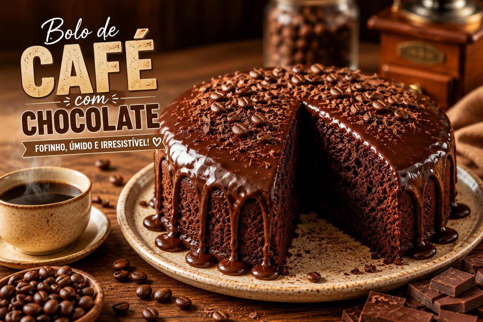 ☕🍫 Bolo de Café com Chocolate