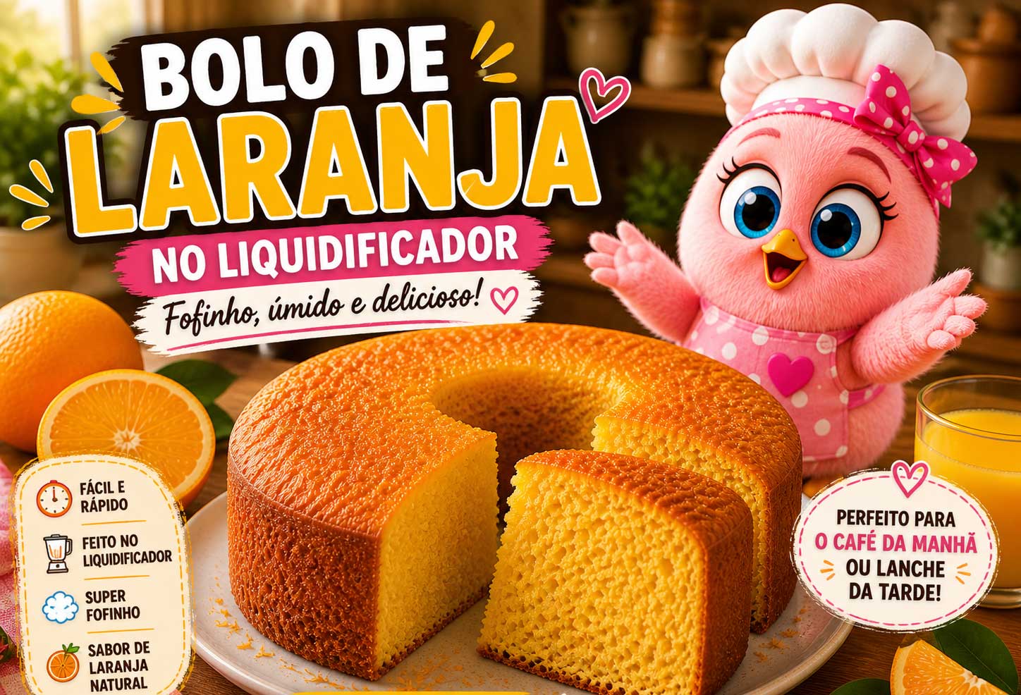 🍊 Bolo de Laranja no Liquidificador: Fofinho, Fácil e Delicioso