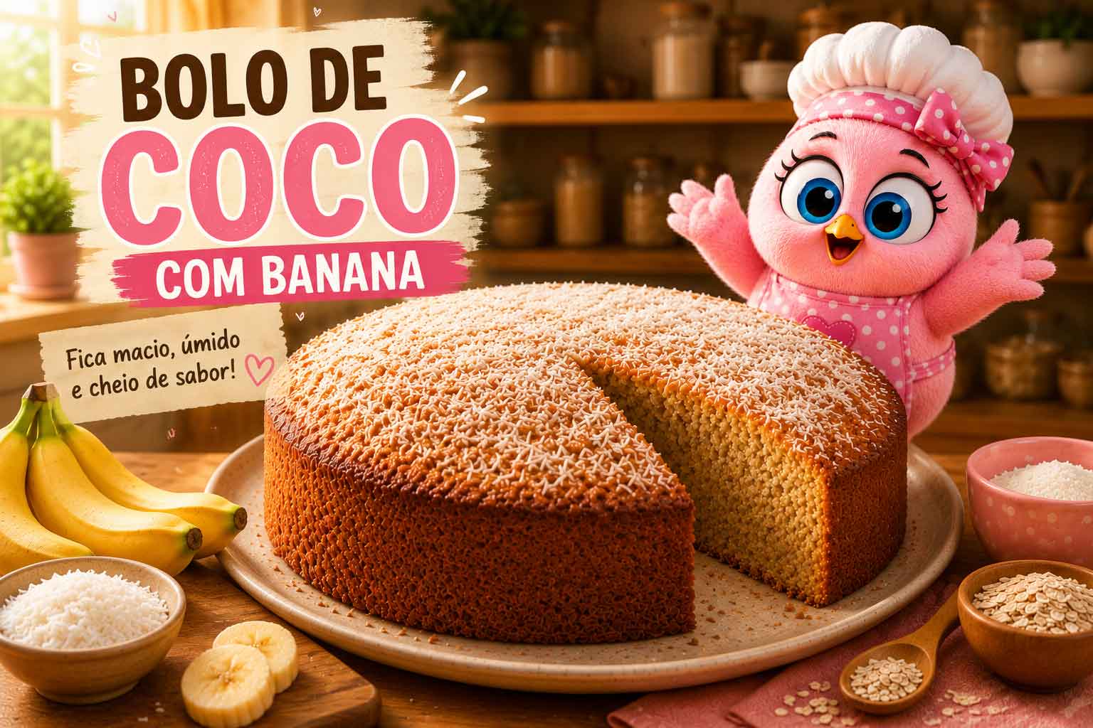 Bolo de Coco com Banana