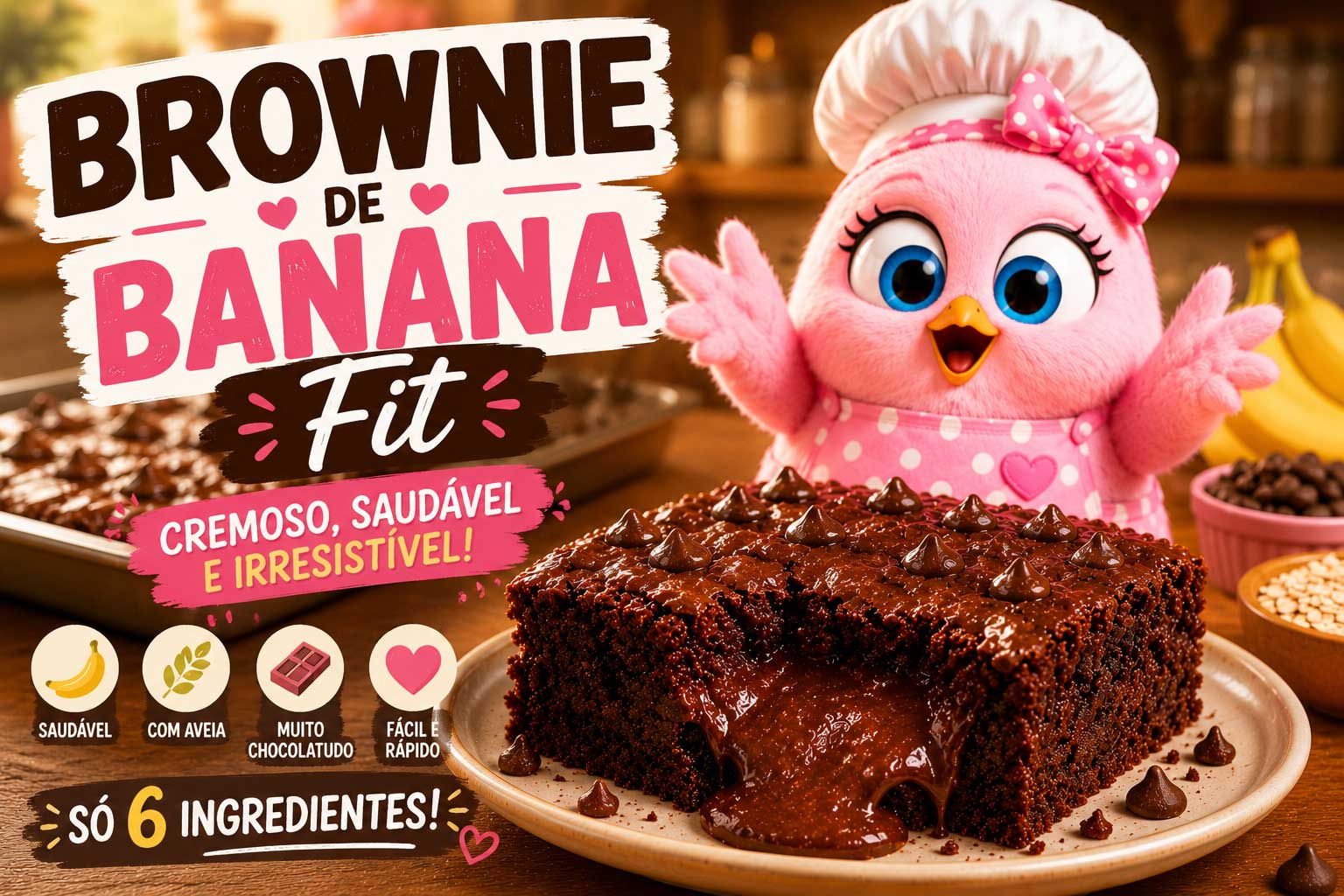 🍫 Brownie de Banana Fit