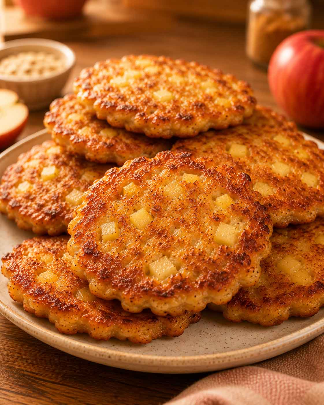 Bolinho de maçã na frigideira