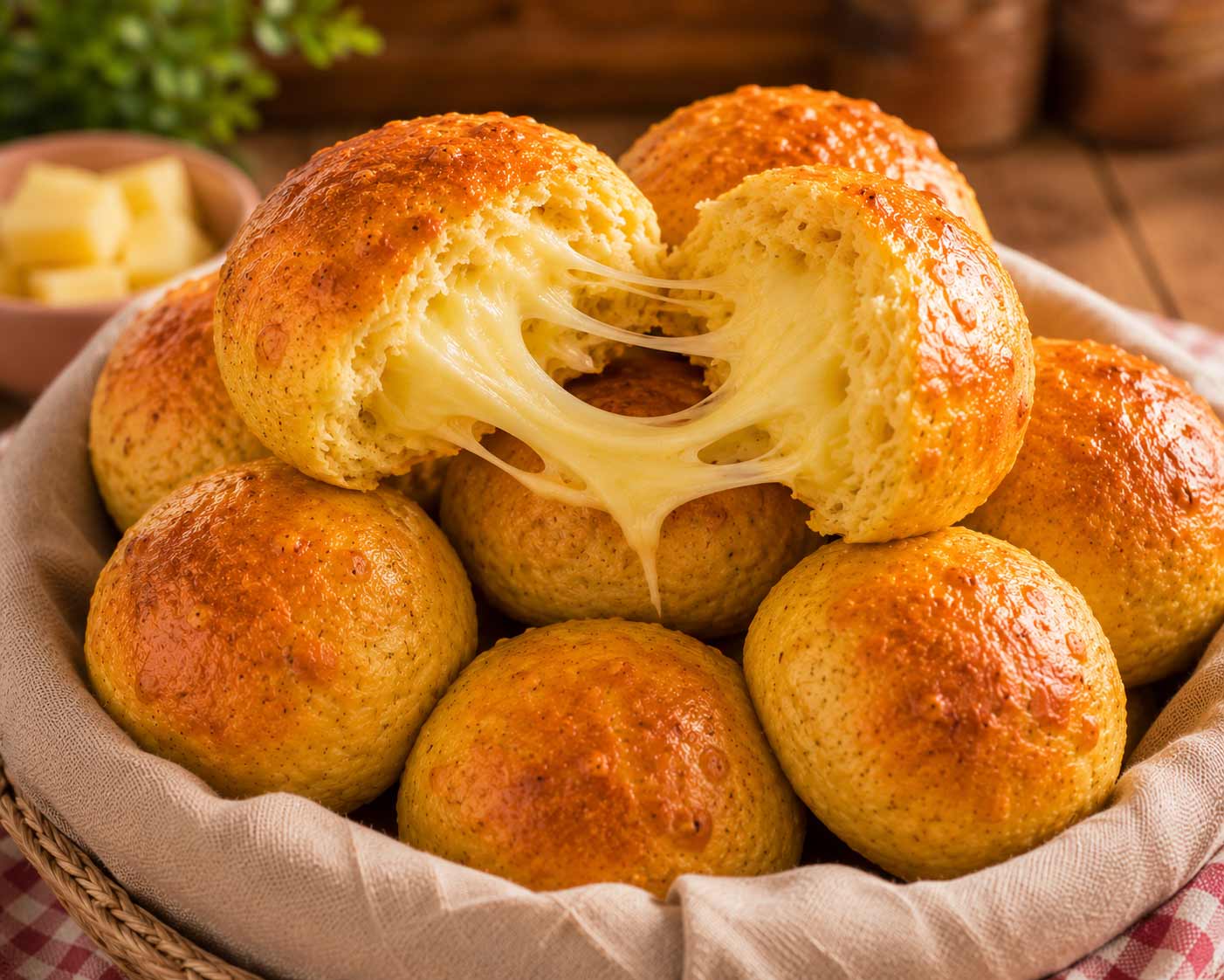 Pãozinho de batata doce com queijo