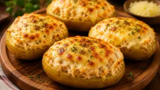 Batata Recheada Cremosa com Frango