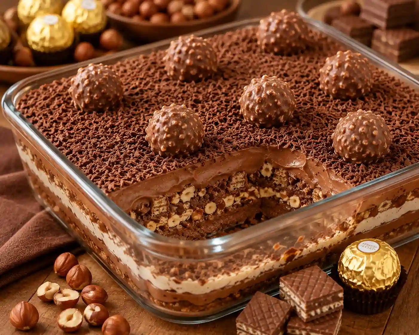 Sobremesa Ferrero Rocher: Receita Cremosa com Chocolate e Avelã