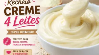 Recheio Creme 4 Leites: Receita Cremosa para Bolos, Tortas e Sobremesas
