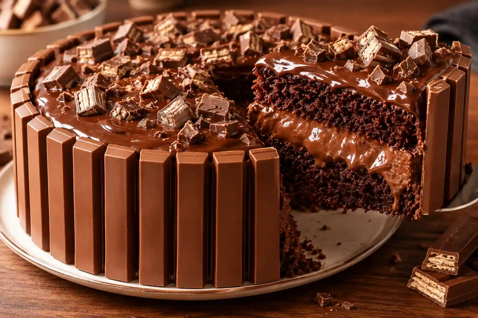 Torta de KitKat com Chocolate e Recheio Cremoso